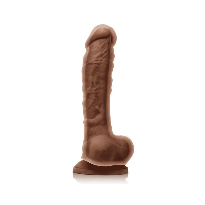 Colours Dual Density - 8in Dildo - Brown