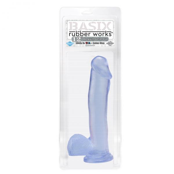 Basix Rubber Works 12 inches Dong Suction Cup - Clear