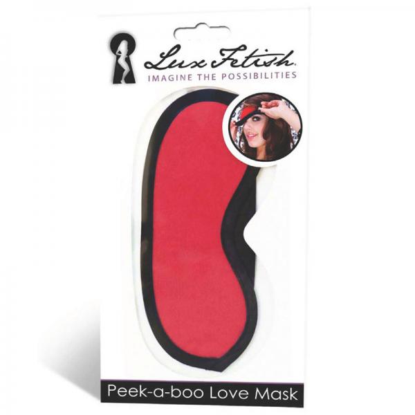 Lux Fetish Peek-A-Boo Love Mask - Red