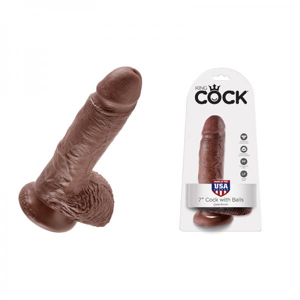 King Cock 7in Cock - Brown