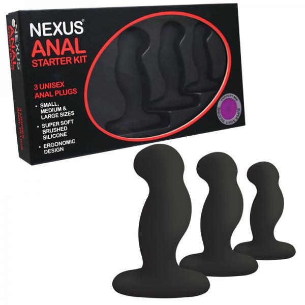 Nexus Anal Starter Kit 3 Plugs - Black