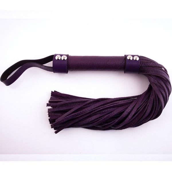 Rouge Short Leather Flogger - Purple