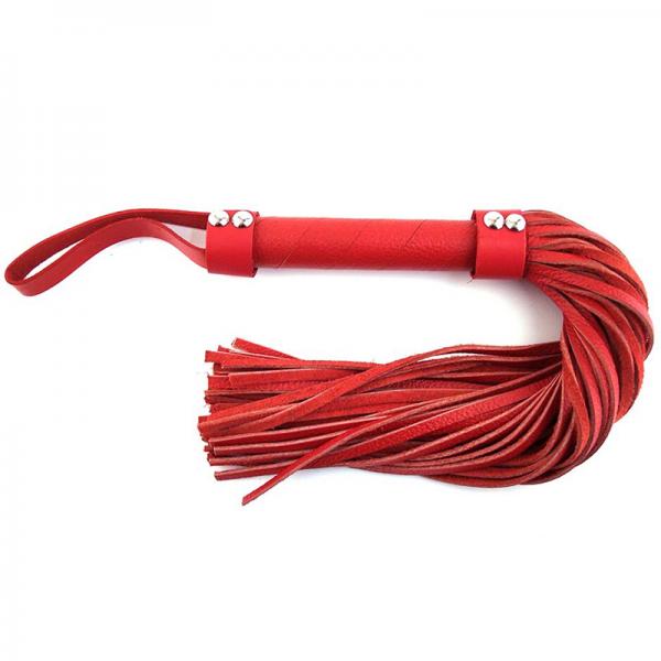 Rouge Short Leather Flogger - Red