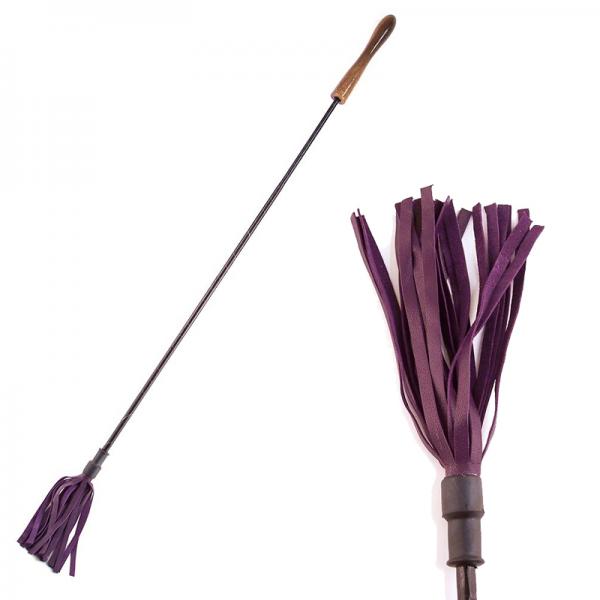 Rouge Riding Crop w/ Rounded Wooden Handle - Purple