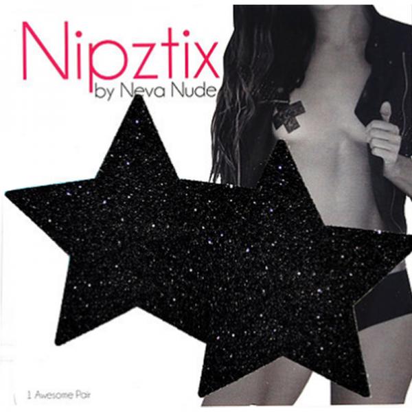 Neva Nude - Black Star Glitter Pasties