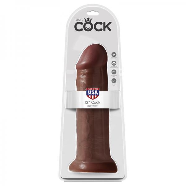 King Cock 12in Cock - Brown