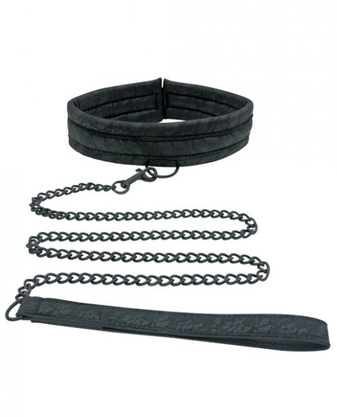 Midnight Lace Collar And Leash - Black