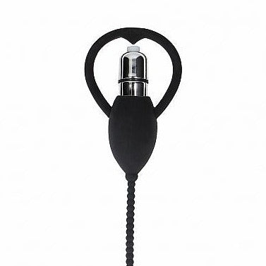 Ouch! Urethral Sounding Vibrating Bullet Plug - Black