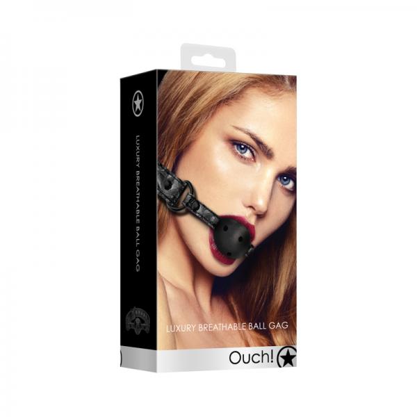 Ouch! Breathable Luxury Ball Gag - Black