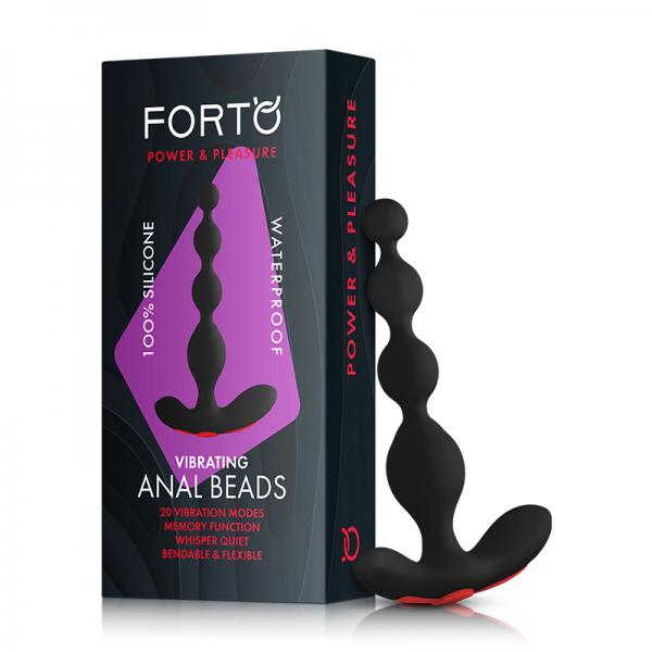 Forto Vibrating Anal Beads - Black