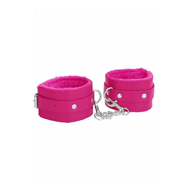 Ouch! Plush Leather Ankle Cuffs - Pink