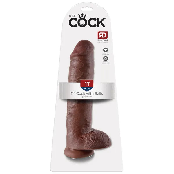 King Cock 11in Cock - Brown