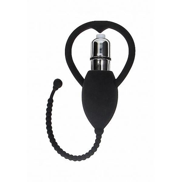 Ouch! Urethral Sounding Vibrating Bullet Plug - Black