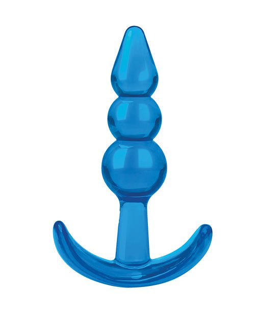 Blue Line C & B 3.75" Beginners Beaded Plug - Jelly Blue - BDSMTest Store