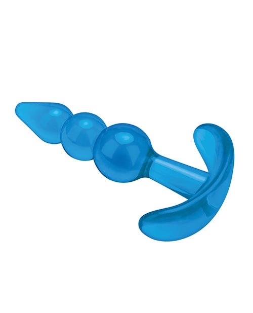 Blue Line C & B 3.75" Beginners Beaded Plug - Jelly Blue - BDSMTest Store