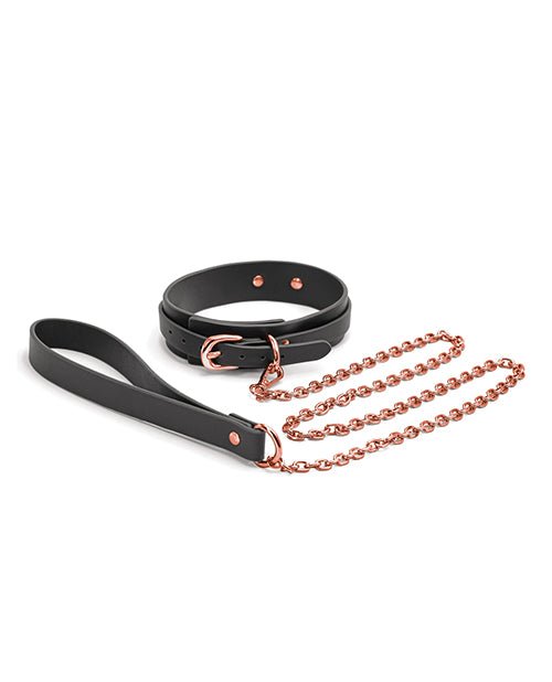 Bondage Couture Collar & Leash - Black - BDSMTest Store