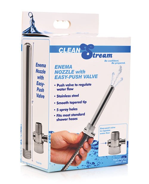 Clean Stream Enema Nozzle W/push Valve - BDSMTest Store