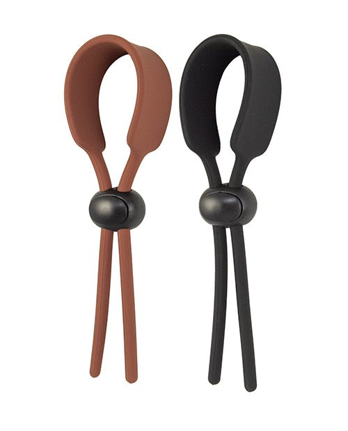 Cock Loops Adjustable Cock Ties - Brown/black - BDSMTest Store