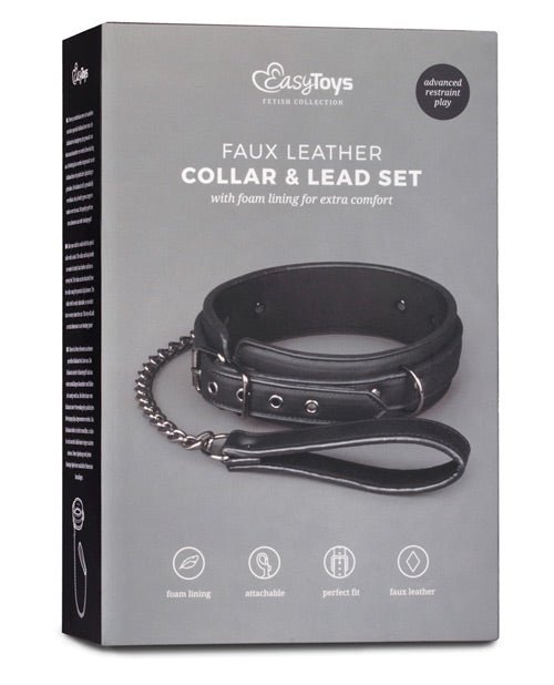 Easy Toys Fetish Collar W/leash - Black - BDSMTest Store
