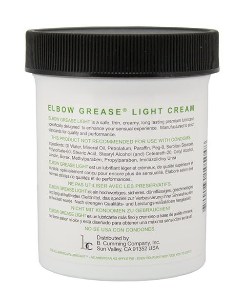 Elbow Grease Light Cream Jar - Oz - BDSMTest Store