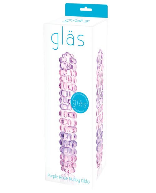 Glas Purple Rose Nubby Glass Dildo - BDSMTest Store