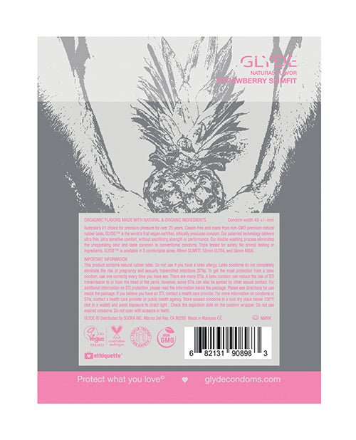Glyde Slim Strawberry - Pack Of 4 - BDSMTest Store