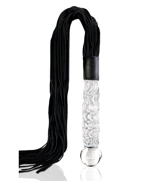 Icicles No. 38 Hand Blown Glass Handled Whip - Clear - BDSMTest Store