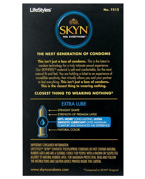 Lifestyles Skyn Extra Lubricated Condoms - Box Of 12 - BDSMTest Store