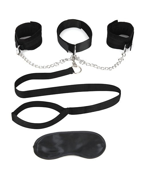 Lux Fetish Collar Cuffs & Leash Set - Removable - BDSMTest Store