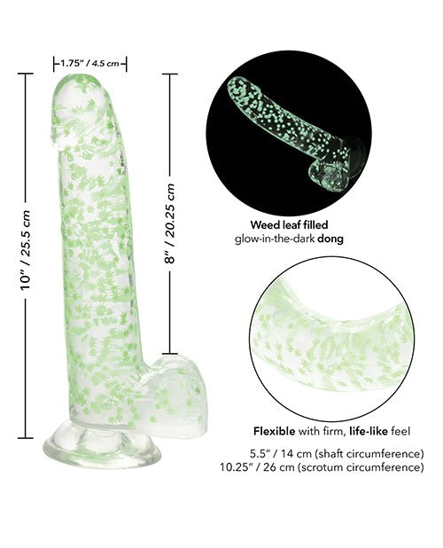 Naughty Bits I Leaf Dick Glow In The Dark Weed Leaf Dildo - BDSMTest Store