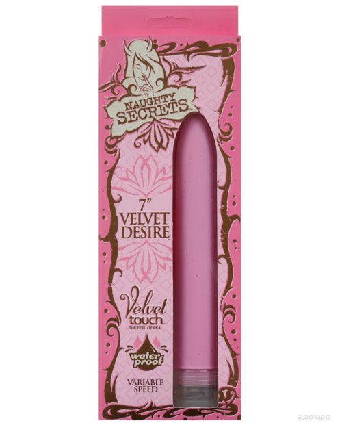 Naughty Secret 7" Velvet Desire Waterproof Vibe - Pink - BDSMTest Store