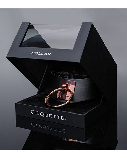 Pleasure Collection Adjustable Collar - Black/rose Gold - BDSMTest Store