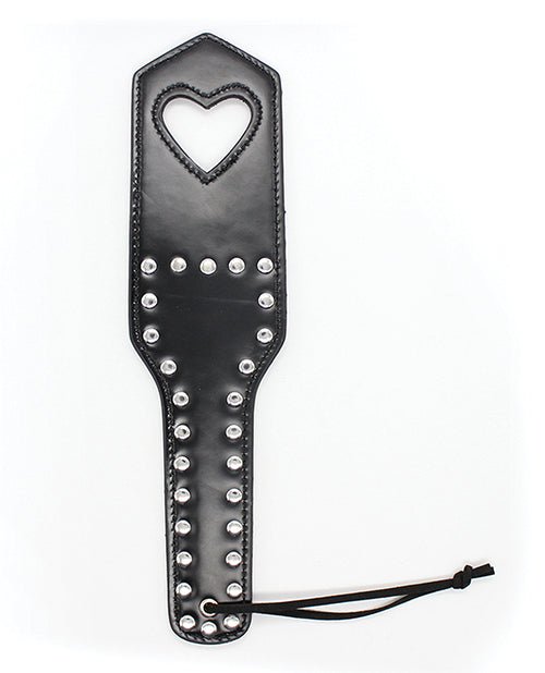 Plesur Cut-out Heart W/studs Paddle - Black - BDSMTest Store