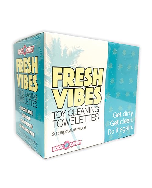 Rock Candy Fresh Vibes Toy Cleaning Towelettes - Box Of 20 - BDSMTest Store