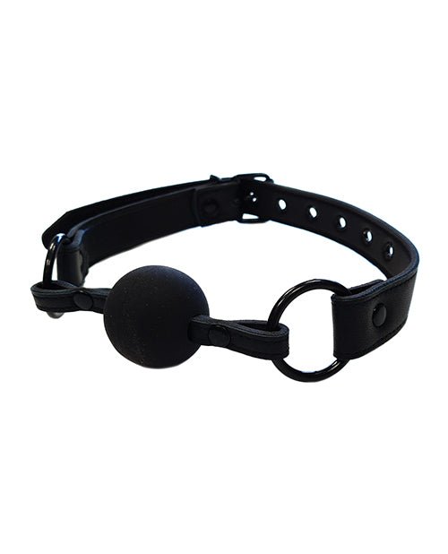 Rouge Leather Ball Gag - Black With Black - BDSMTest Store
