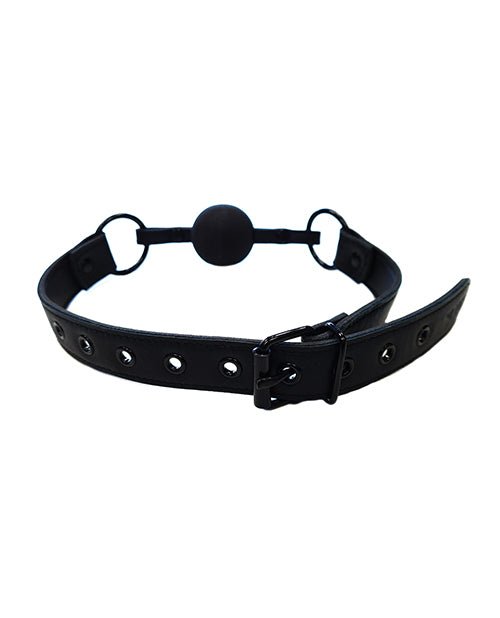 Rouge Leather Ball Gag - Black With Black - BDSMTest Store