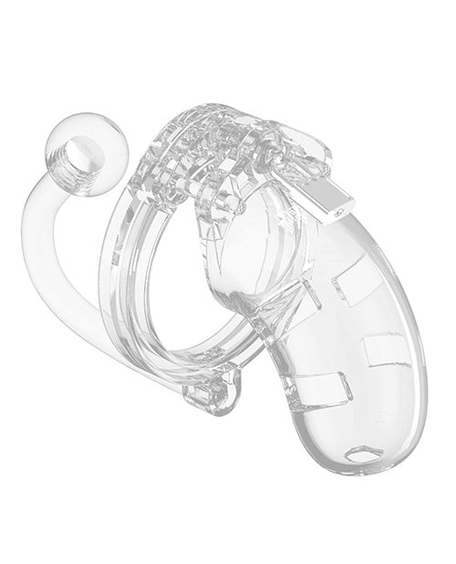 Shots Man Cage Chastity 3.5" Cock Cage W/plug Model 10 - Clear - BDSMTest Store