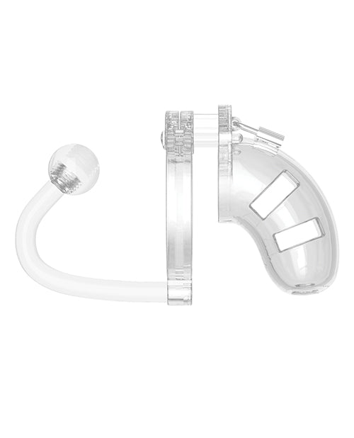 Shots Man Cage Chastity 3.5" Cock Cage W/plug Model 10 - Clear - BDSMTest Store
