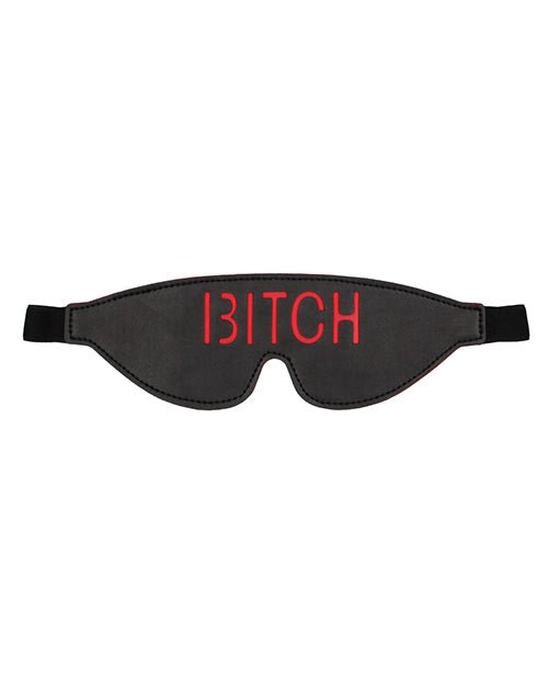 Shots Ouch Bitch Blindfold - Black - BDSMTest Store