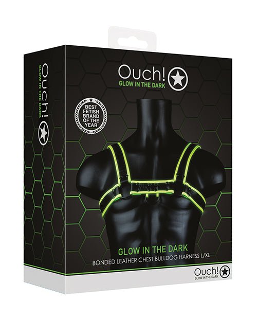Shots Ouch Chest Bulldog Harness - Glow In The Dark - BDSMTest Store