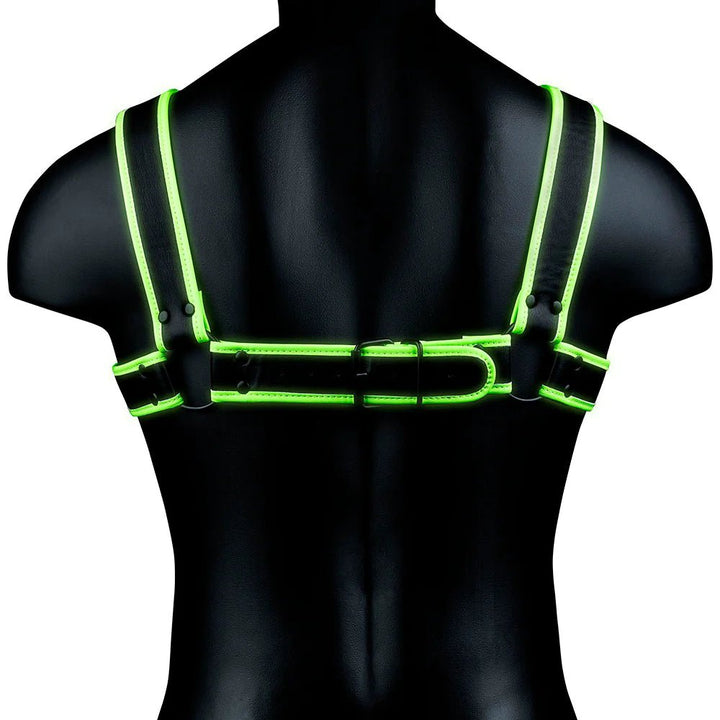 Shots Ouch Chest Bulldog Harness - Glow In The Dark - BDSMTest Shop