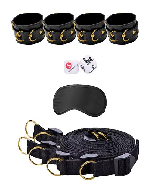 Shots Ouch Limited Edition Gold Bed Bindings Restraint System - BDSMTest Store