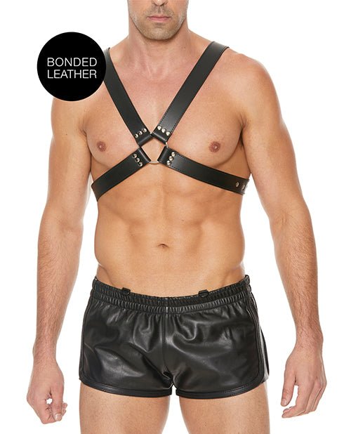 Shots Ouch Men's Large Buckle Harness - Black - BDSMTest Store