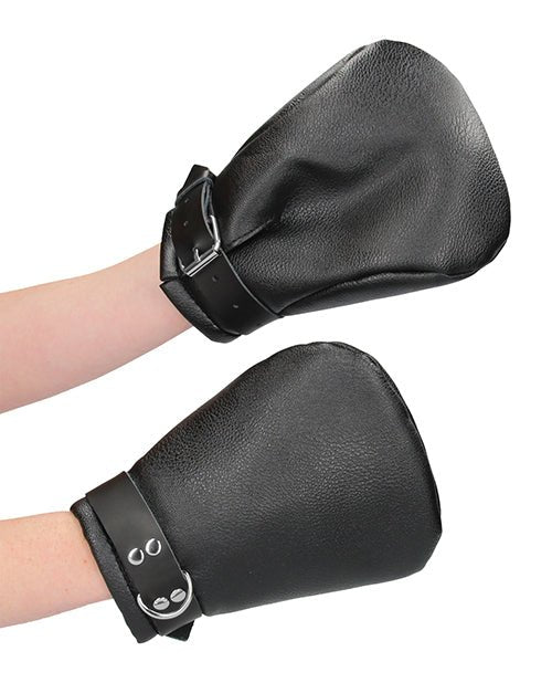 Shots Ouch Puppy Play Lined Fist Mitts - Black - BDSMTest Store