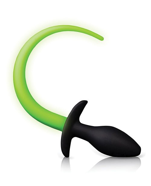 Shots Ouch Puppy Tail Plug - Glow In The Dark - BDSMTest Store