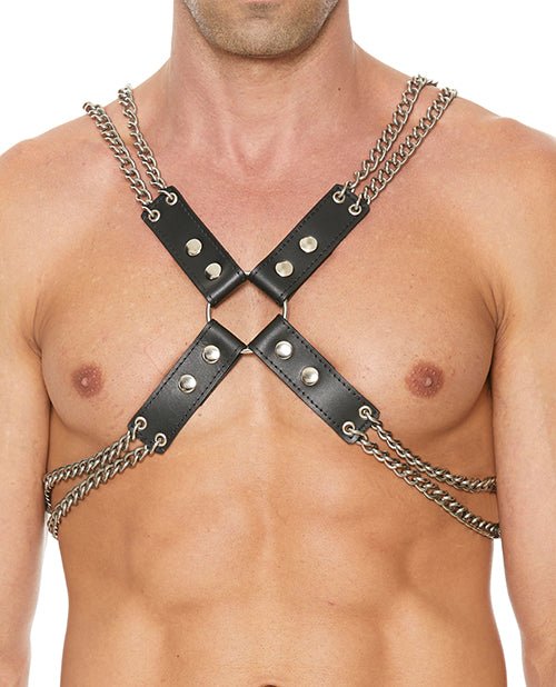 Shots Uomo Chain & Chain Harness - Black - BDSMTest Store