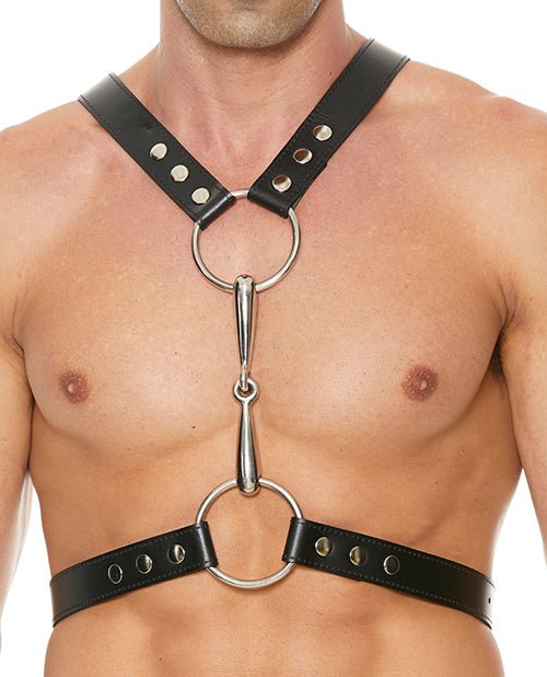 Shots Uomo Men's Harness W/metal Bit - Black - BDSMTest Store