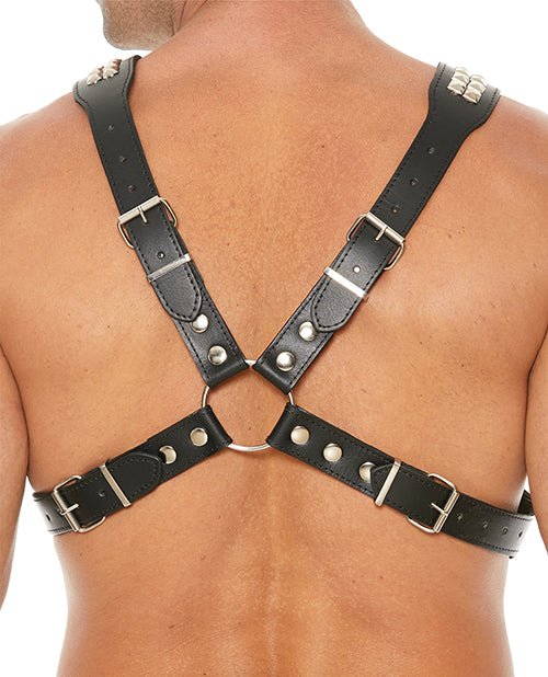Shots Uomo Men's Pyramid Stud Body Harness - Black - BDSMTest Store