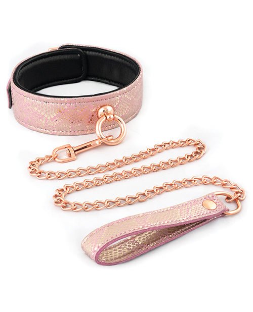 Spartacus Micro Fiber Collar & Leash W/leather Lining - Pink - BDSMTest Store