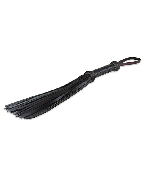 Sultra 16" Lambskin Twill Weave Grip Flogger - Black - BDSMTest Store